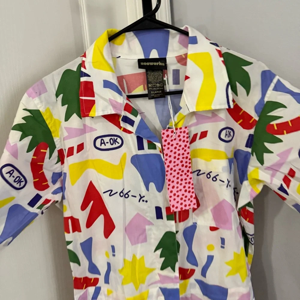 NWT Nooworks ⚡️Art Print Jumpsuit Size XL Lisa Congdon ULTRA RARE - Picture 3 of 6